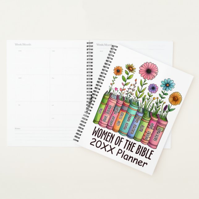 Agenda Mulheres da bíblia com flores silvestres (Exibição)