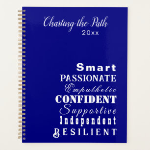 Agenda Mulheres Inspiradoras Personalizadas Branca, Azul 