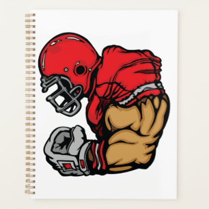 Agenda Musculoso do Capacete Vermelho Mascot do Guerreiro