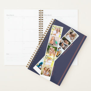 Agenda Na moda 8 Photo Strip Blue Rust Personalizado