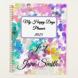 Agenda Na moda Abstrato Bokee My Happy Days Monograma