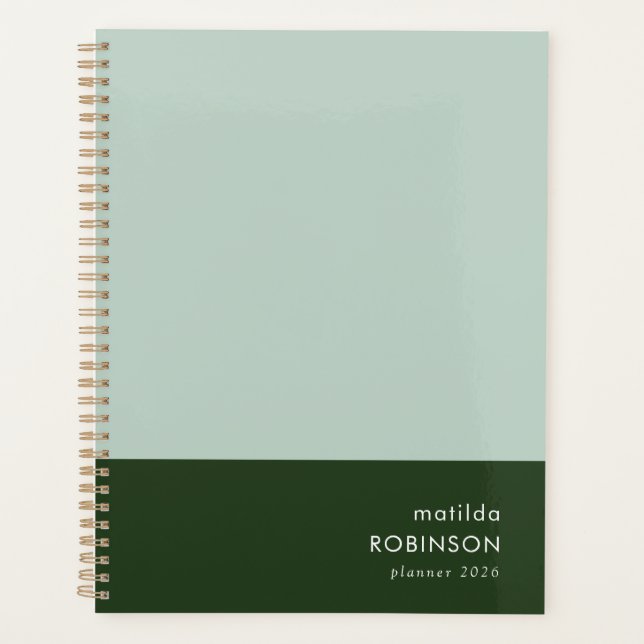 Agenda Na moda de 2023 Moderno Verde de Dois Toneladas (Frente)