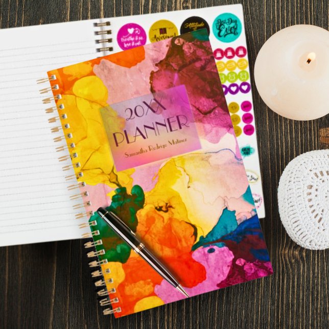 Agenda Na moda Modern Abstrato Script Planner (Criador carregado)