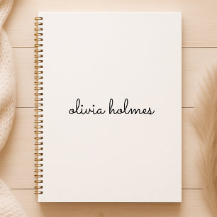 Agenda Na moda Monograma Script Branco Minimalista Mode