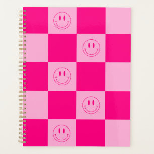 Agenda Na moda Rosa Quente Verificado e Sorriso Feliz Bon