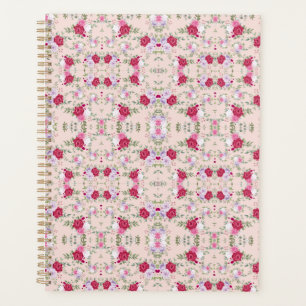 Agenda Na moda vermelho e roxo impressão floral com cor-d