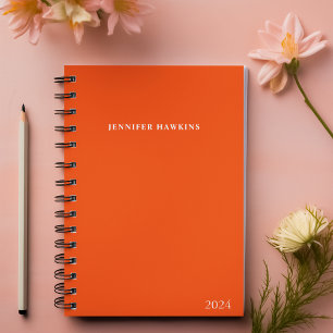 Agenda Na moda Vibrante Laranja Mensal Mensal Semanal