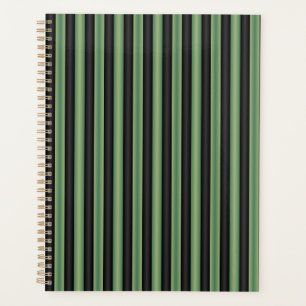 Agenda Na moda Vintage Olive Sage Green Black 3D Striped