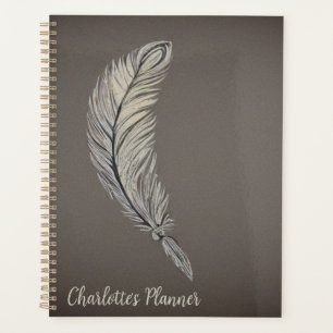 Agenda Na moda Watercolor Feather, Planner