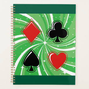 Agenda Naipe Retro Vibrante Vermelho e Preto