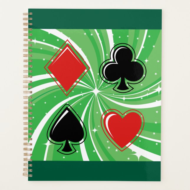 Agenda Naipe Retro Vibrante Vermelho e Preto (Frente)