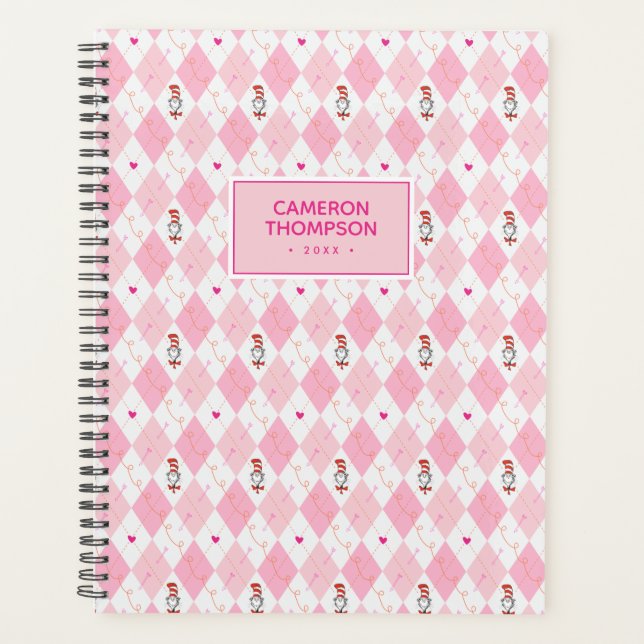 Agenda Namorados Dr. Seuss | Gato de Argyle Rosa no Chapé (Frente)