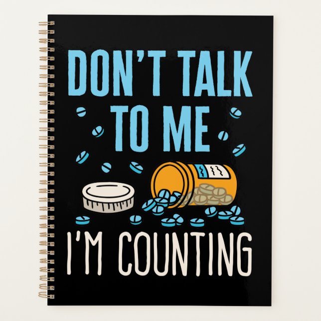 Agenda Não fale comigo. Estou contando farmácia farmacêut (Frente)