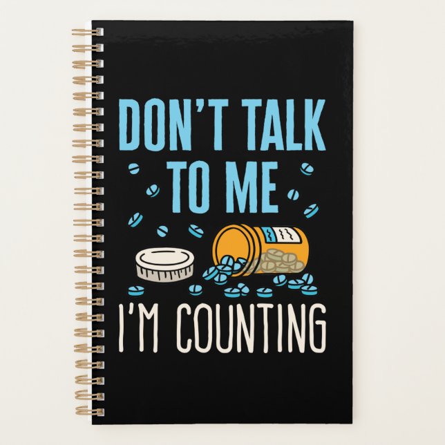 Agenda Não fale comigo. Estou contando farmácia farmacêut (Frente)