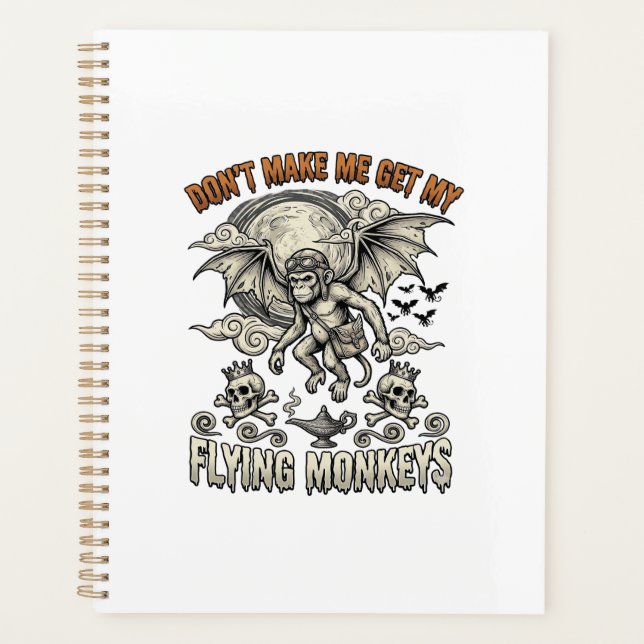 Agenda Não Me Faça Pegar Macacos Voadores Halloween Lua S (Frente)