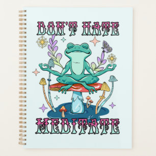 Agenda "Não Odeie, Medite" Sapo pacífico e floral