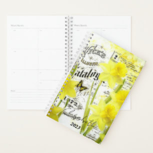 Agenda Narcisos vintage personalizados, ano personalizado
