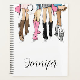 Agenda Nashville Script Fashion Illustration Cowboy Boots