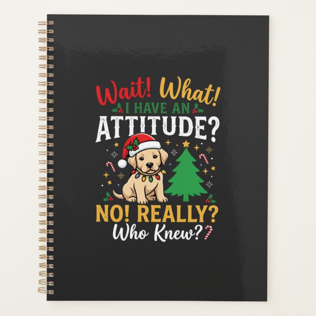 Agenda Natal Divertido Cão Atitude Feriado (Frente)