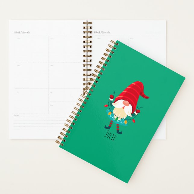 Agenda Natal Gnomo segurando luzes de Natal (Exibição)