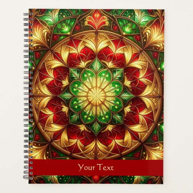 Agenda Natal Vermelho Verde Decorativo (Frente)