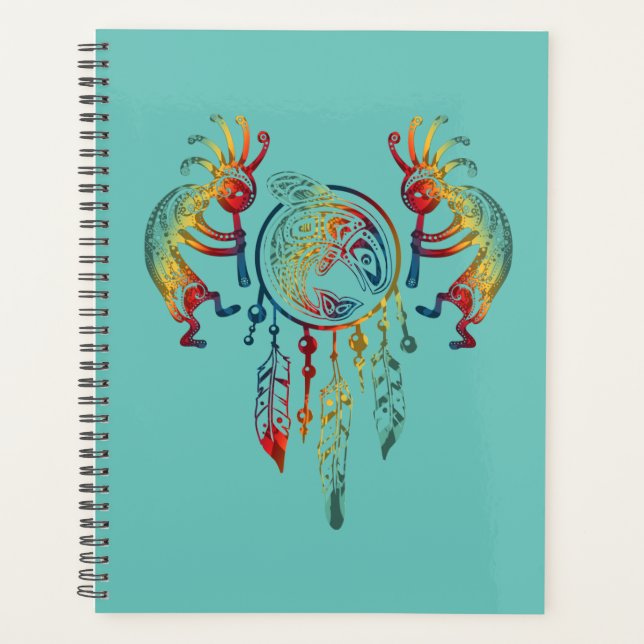 Agenda Nativo americano Kokopelli Whale Dreamcatcher 1 (Frente)
