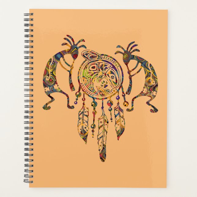 Agenda Nativo americano Kokopelli Whale Dreamcatcher 2 (Frente)