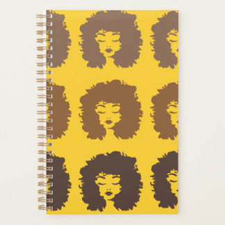 Agenda Natural Curly Hair Yellow Brown Spiral Bound 