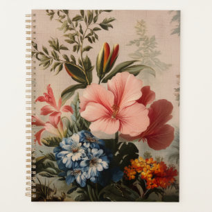 Agenda Natureza-morta floral vintage com flores tropicais