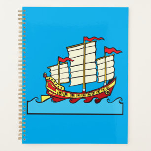 Agenda Navio Tradicional Vermelho da China de Estilo Junc