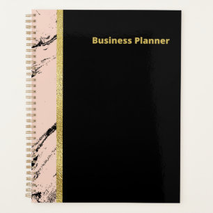 Agenda Negócios modernos de mármore preto e rosa