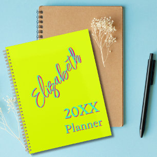Agenda Neon Chartreus Legal moderno Semanal e Mensal 2025