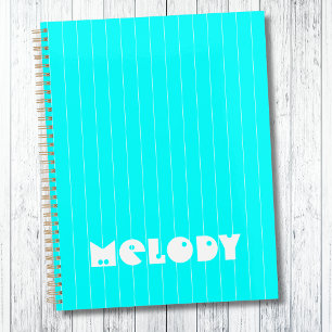 Agenda Neon Cyan White Thin Vertical Strike Name