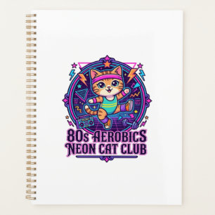 Agenda Neon do Gato dos Anos 80 Aeróbica - Design Diverti