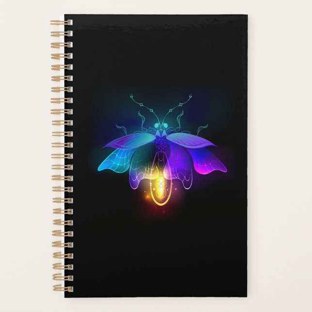 Agenda Neon Firefly a preto (Frente)
