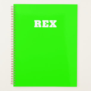 Agenda Neon Green e White Modern Name Pet