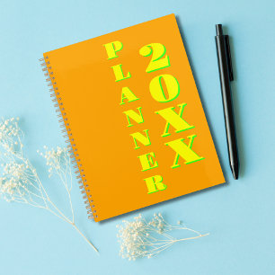 Agenda Neon Orange Weekly and Monthly 2025, Legal moderno
