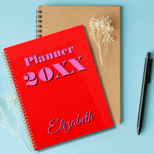 Agenda Neon Red Pink Legal moderno Semanal e Mensal 2025