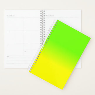 Agenda Neon Verde e Neon Amarelo Ombré Desvanecimento de