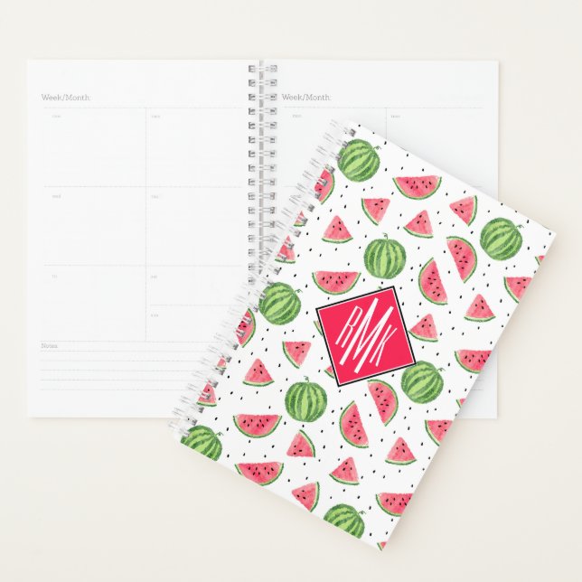 Agenda Neon Watercolor Watermelons Padrão (Exibição)