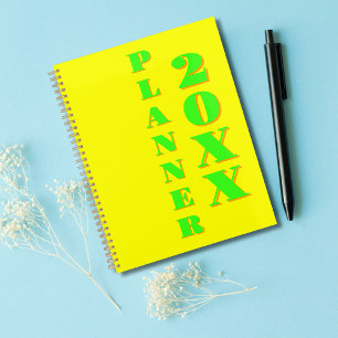Agenda Neon Yellow Legal moderno semanal e mensal 2025