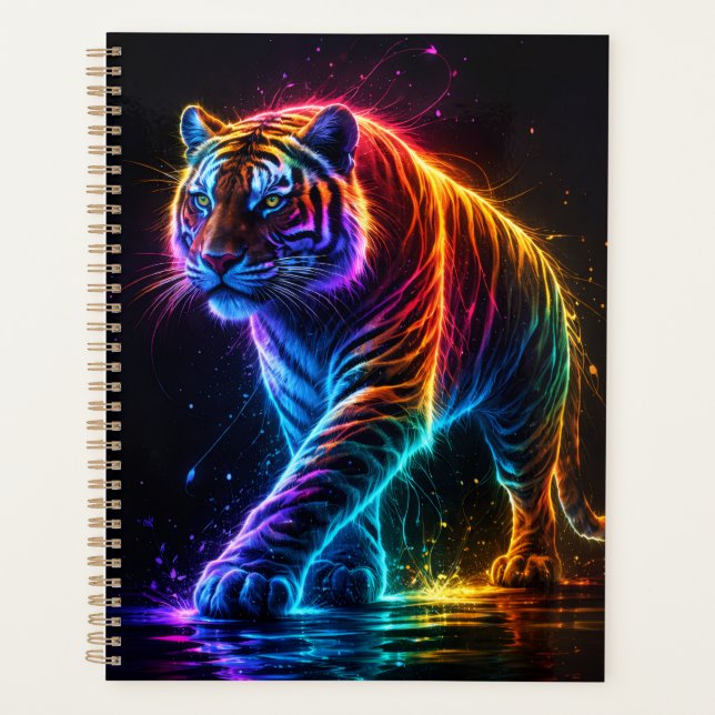 Agenda Neonfarbener Tiger Notizbuch (Frente)