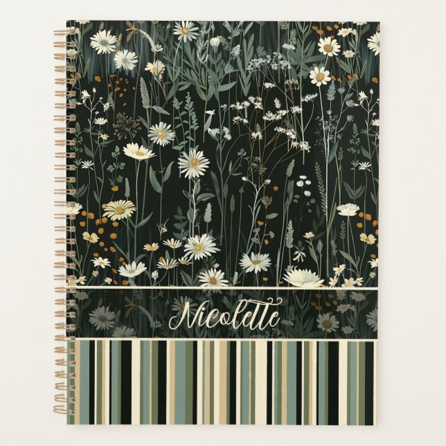 Agenda Nicolette Dark Daisy Floral Striped (Frente)