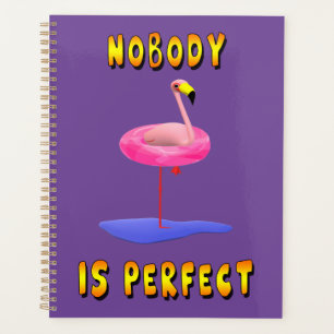 Agenda Ninguém é perfeito - flamingo com anel de natação