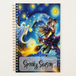 Agenda Noite Estrelada Feitiçaria Design de Halloween