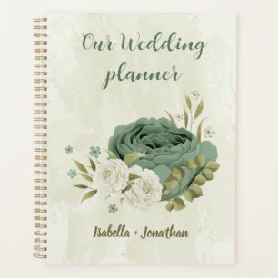 Agenda noivas flores brancas verde salvia casamento