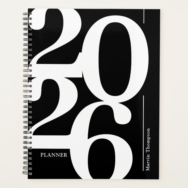 Agenda Nome branco preto 2026 (Frente)
