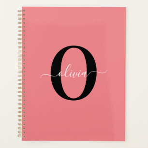 Agenda Nome com Letra Inicial Personalizada Preto Branco