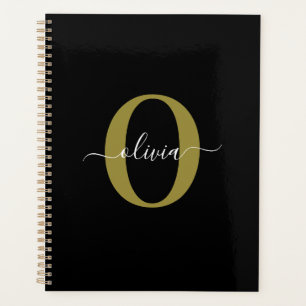 Agenda Nome com Letra Maiúscula Personalizada Preto Branc