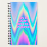 Agenda Nome cor-de-rosa de unicórnio holográfico diabétic<br><div class="desc">Personalize facilmente este fabuloso e colorido planejador no design abstrato da Onda Holográfica Rainbow Pastel,  que apresenta a estética Unicórnio com um toque moderno e bonito da fada. Adicione seu nome,  escolha fonte,  mude tamanho e posição,  adicione clipart,  fotos e formas,  arrepios e seja fabuloso.</div>